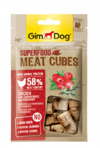 Gimdog – Superfood Kızılcık ve Tavuklu Küp Şeklinde Şeker İlavesiz Köpek Ödülü
