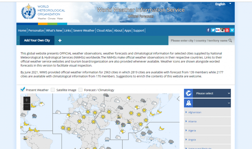 World Weather Information Service (Dünya Hava Durumu Bilgi Servisi)